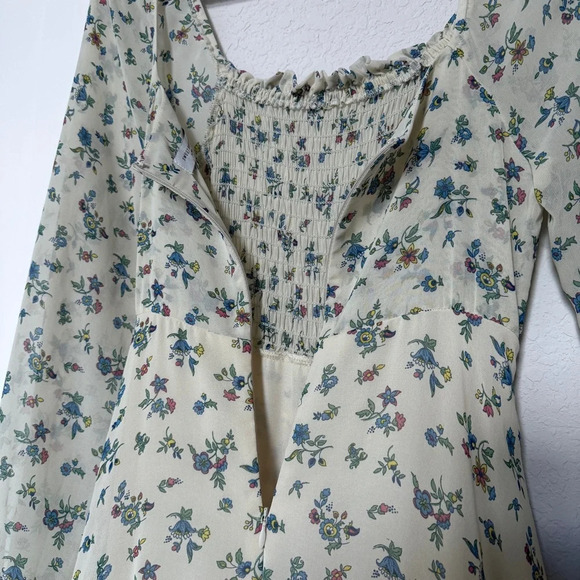 RTR Sweet Baby Jamie Floral Flowy Midi Dress Prairie Cottagecore Boho Garden SzS - Picture 10 of 13